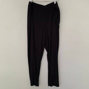 Eileen Fisher black XL pull on elastic waist casual career dress pants w pockets